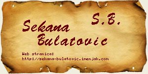 Sekana Bulatović vizit kartica